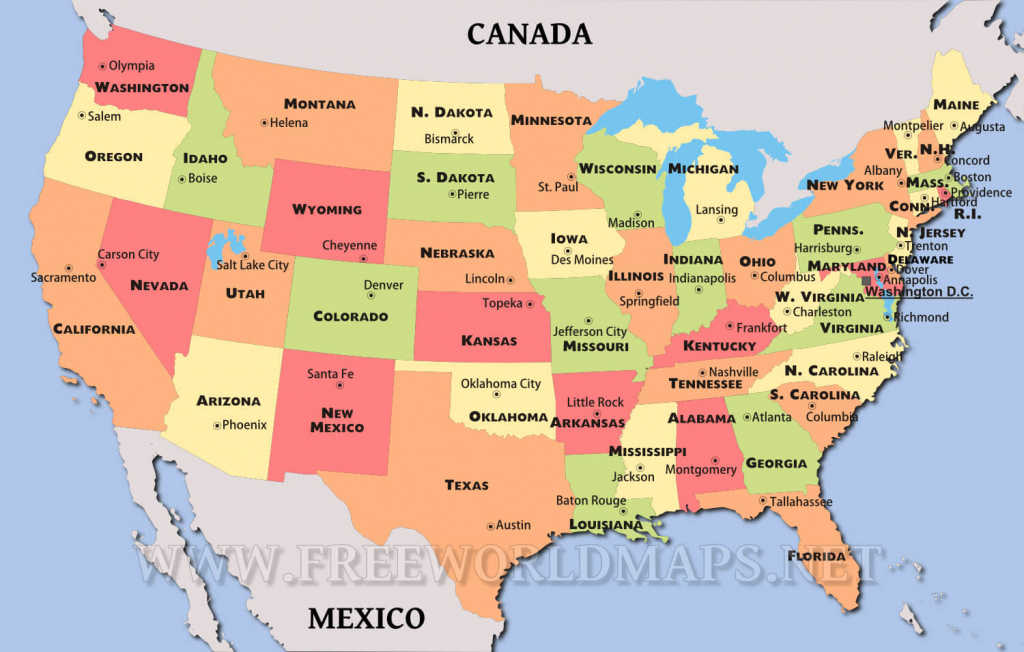 United States Political Map | Free Printable Political Map Of The United States