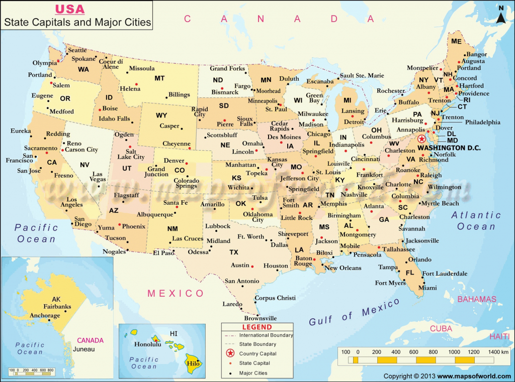 United States Printable Map With State Names Refrence Us Map With | Printable Us Map With States And Cities