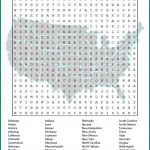 Us Geography Worksheet   All 50 States Word Search | Learning | Giant Printable United States Map