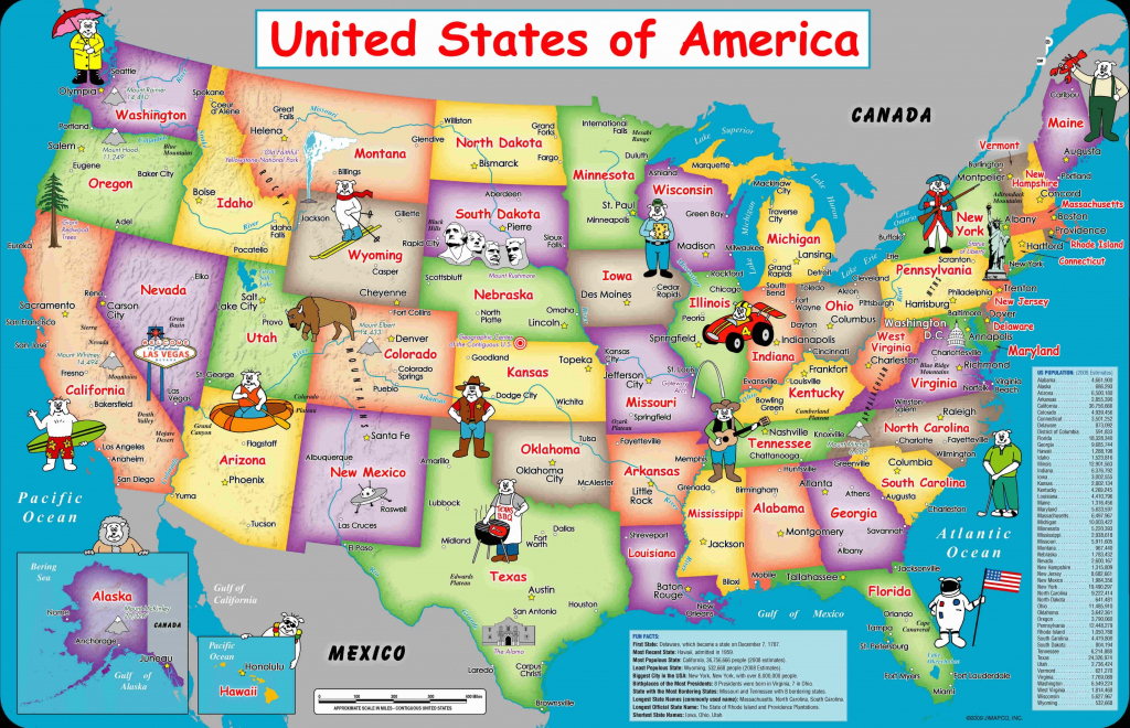 Us Map For Kid | Globalsupportinitiative | Printable Kid-Friendly Map Of The United States
