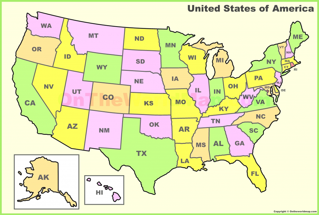 Us Map States Abbreviations Of Usa With State Names Best United | Printable Map Of Usa With State Names And Abbreviations