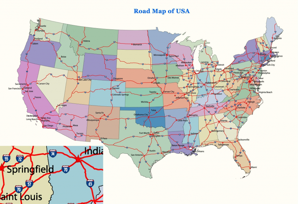 Us Map W Major Highways Unique Printable Us Map With Interstate | Printable Map Of The United States With Major Cities And Highways