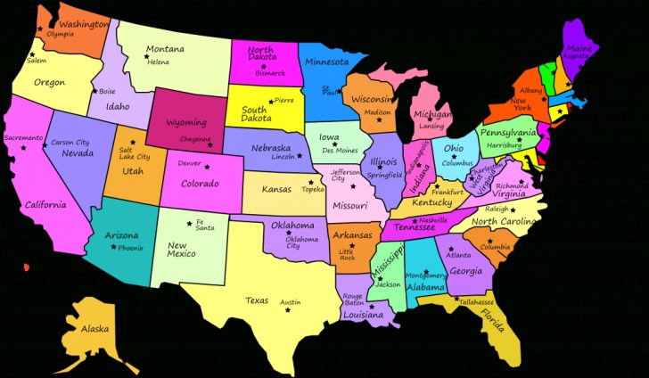 Printable Map Of Usa With State Names And Abbreviations