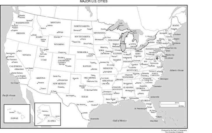Printable Map Of Usa States And Cities