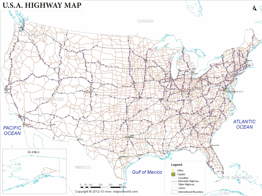 Us Map With Interstate Highway System Fresh Printable Us Map With | Printable Us Map With Interstate Highways