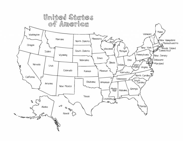 Us Map Without State Names Printable Coloring Map Us And Canada ...