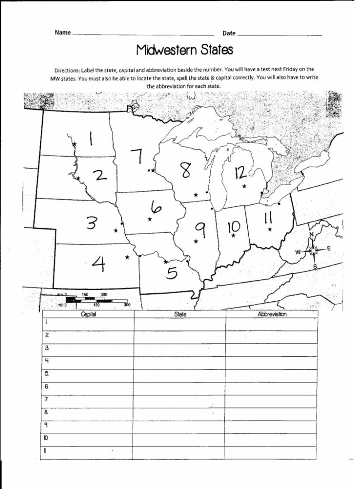 Printable Us Map Quiz States And Capitals