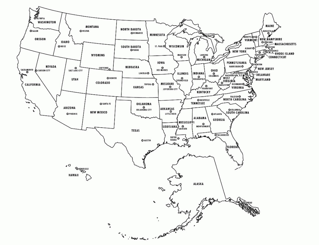 Us Printable Maps Of States And Capitals 2 | Globalsupportinitiative | Printable Map Of Us Capitals