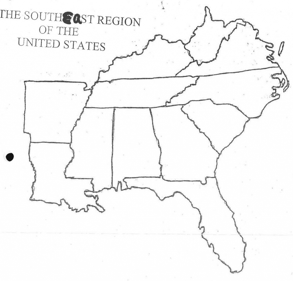 Free Printable Blank Southeast Region Map