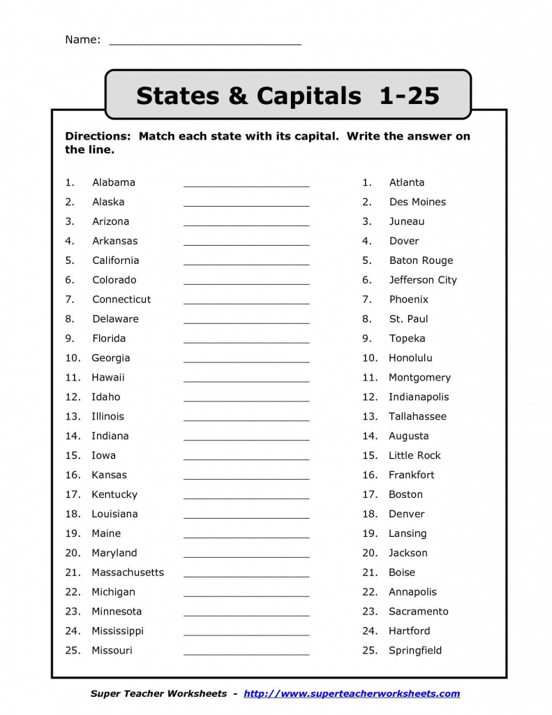 Printable Us Map Of States And Capitals | Printable US Maps