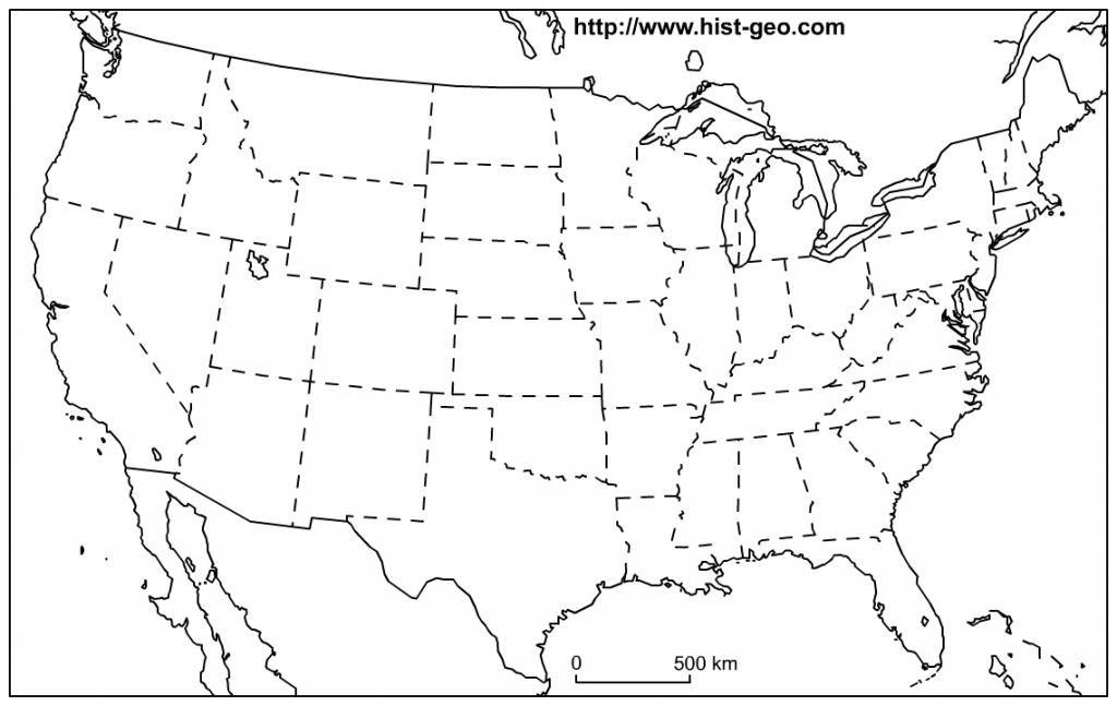 Us States Blank Map (48 States) | Printable Map Of Us States Blank