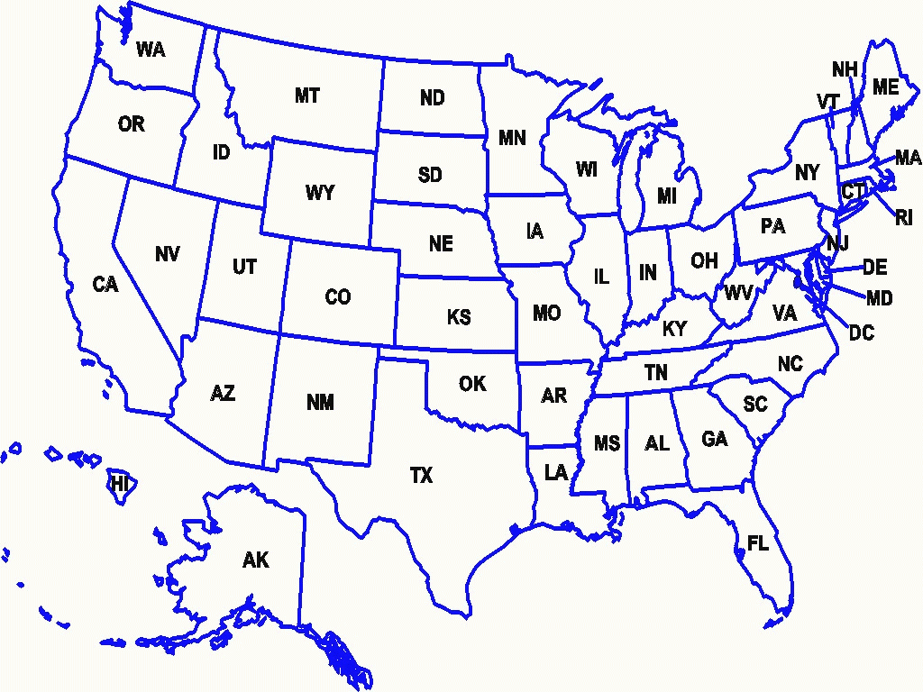 Us States On Map With Names 50 Abbreviation How Many In Usa Save | Printable Usa Map With Abbreviations