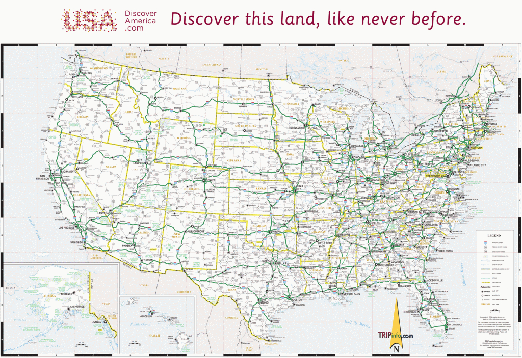 Usa Map | Free Printable Road Map Of The United States