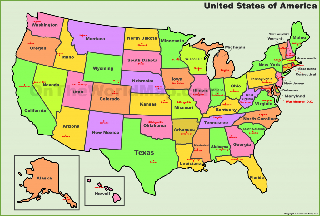 Usa States And Capitals Map | Printable Big Map Of Usa