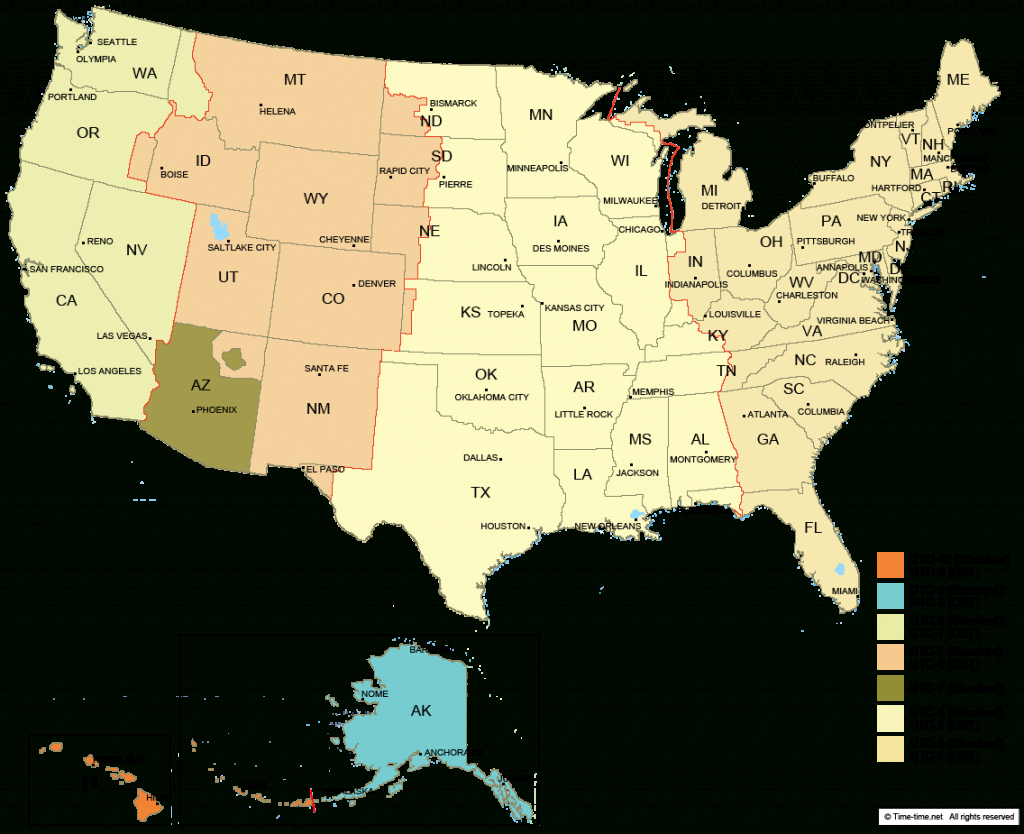 44 Printable Us Time Zone Map Simple Cowboy   Usa Time Zone Map With States With Cities With Clock With Printable Usa Map With States And Timezones 