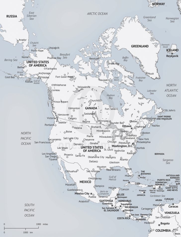 Printable Map Of American Continent