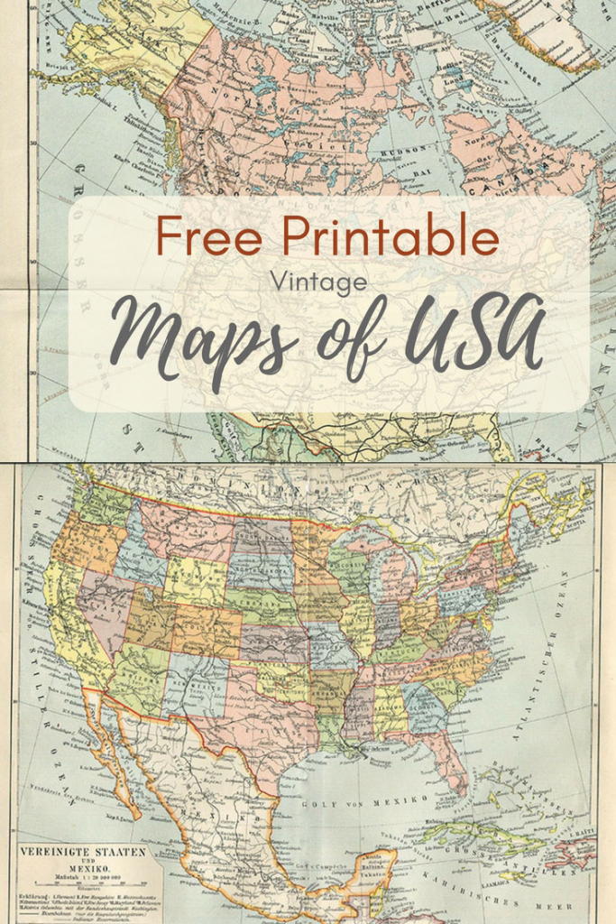 Wonderful Free Printable Vintage Maps To Download - Pillar Box Blue | 8 X 10 Printable Usa Map