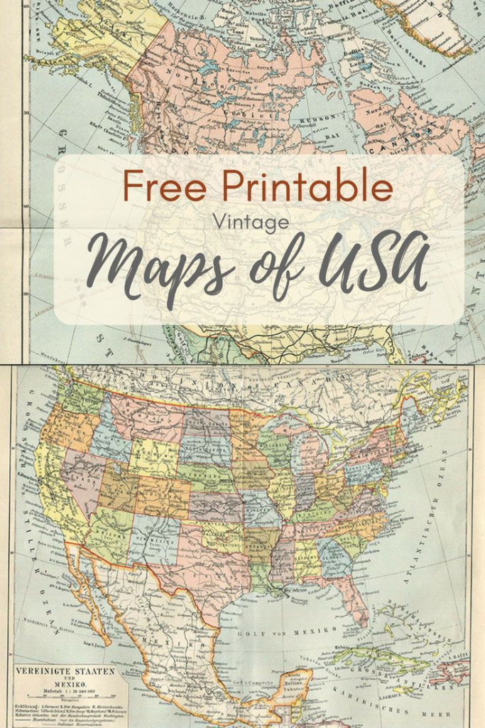Wonderful Free Printable Vintage Maps To Download | Printables | Map | Usa Map Image Printable