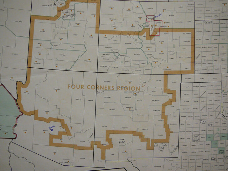 Map of 4 Corners USA Map of 4 Corners USA