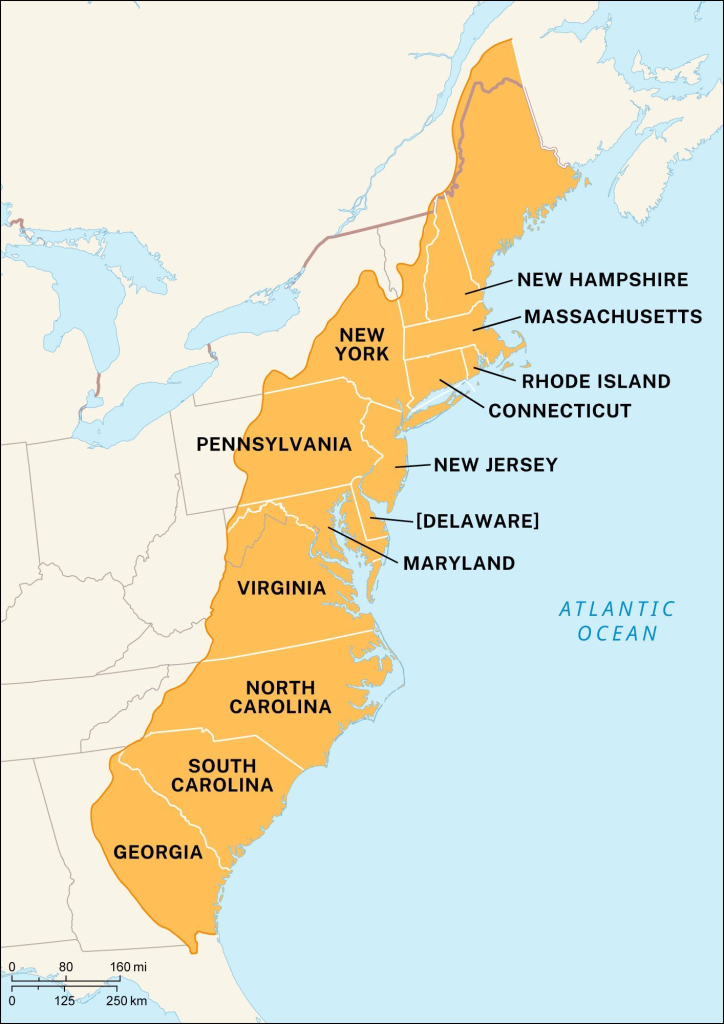 13 Colonies: Timeline - Students | Britannica Kids | Homework Help | 13 Colonies Of Usa Map