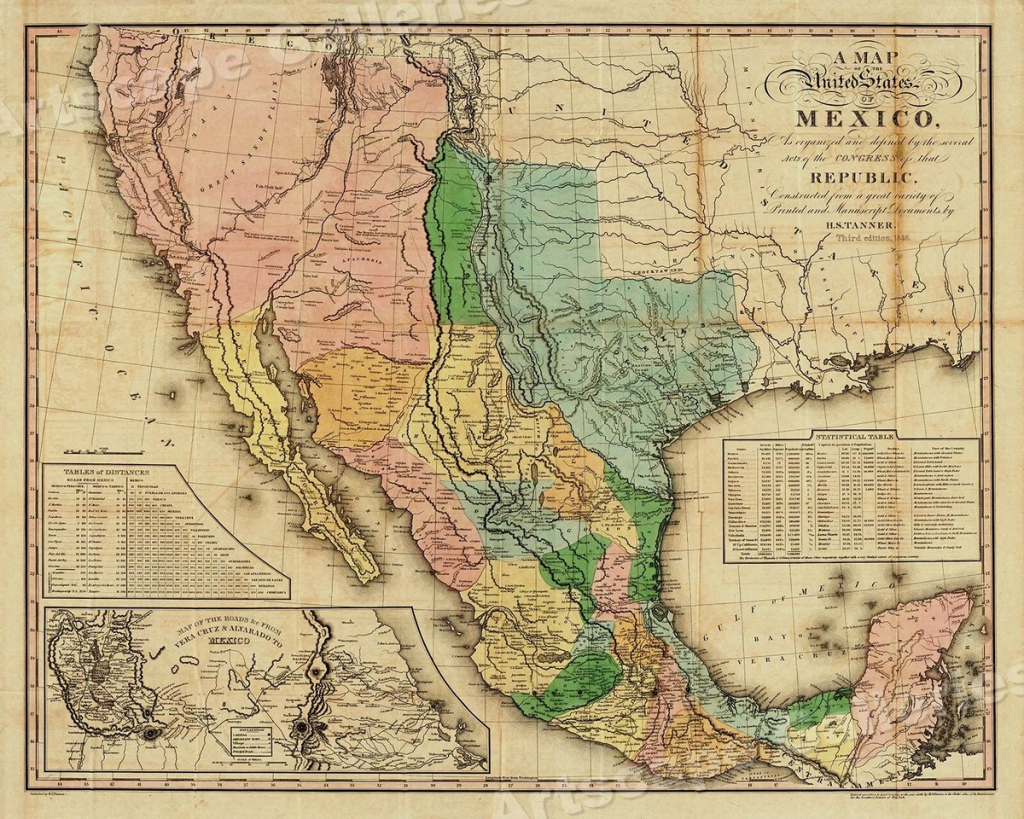 1826 Map Of The United States Of Mexico - American Southwest Map | Map Of Southwest Usa And Mexico