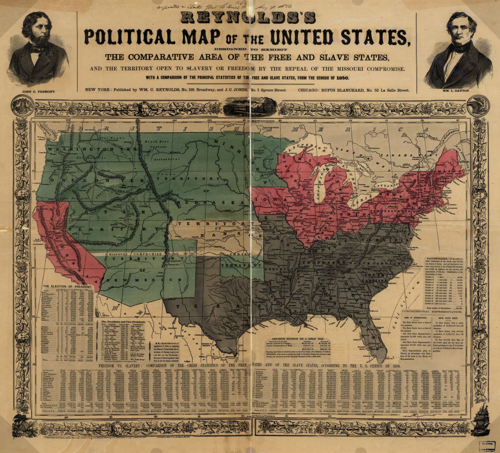 1850 Political Map Of The United States | Map of USA in 1850