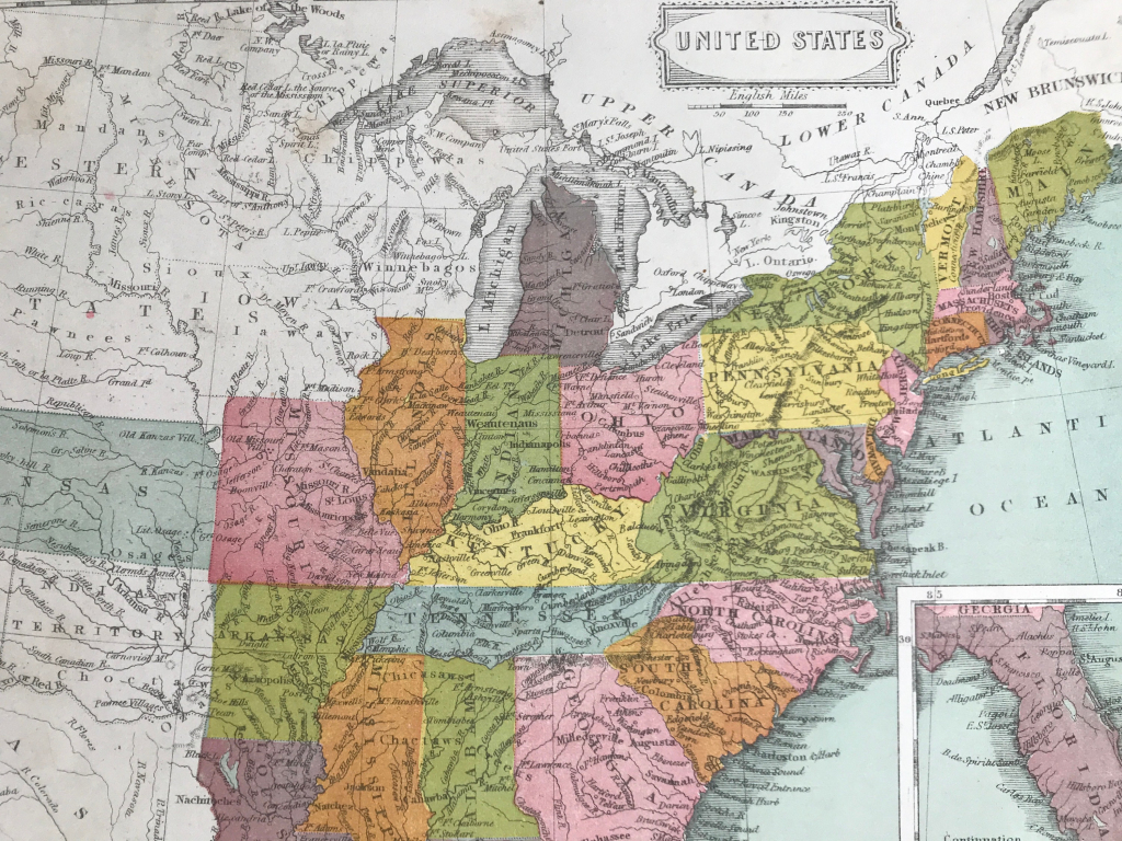 1863 United States Original Antique Map - Usa - Us History | Map of USA in 1863