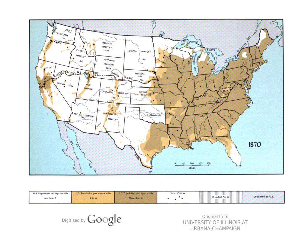 1870 In The United States - Wikipedia | Map Of Usa In 1870