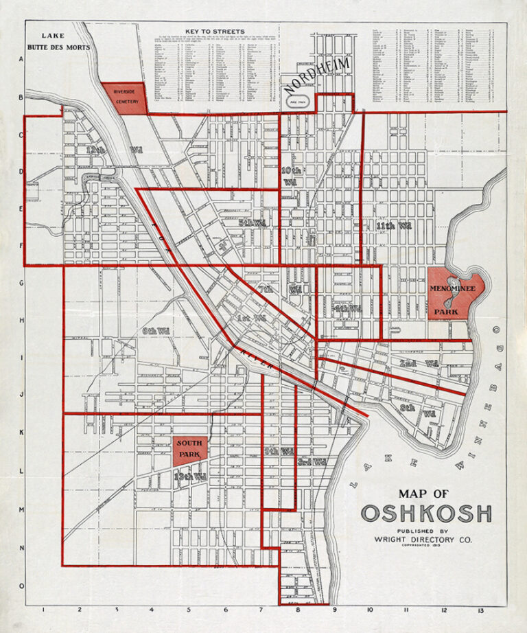 1919 Map Of Oshkosh