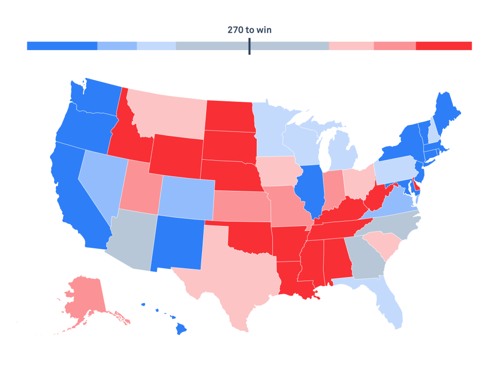 2024 Electoral College Map | Pbs News | Current Political Map of USA