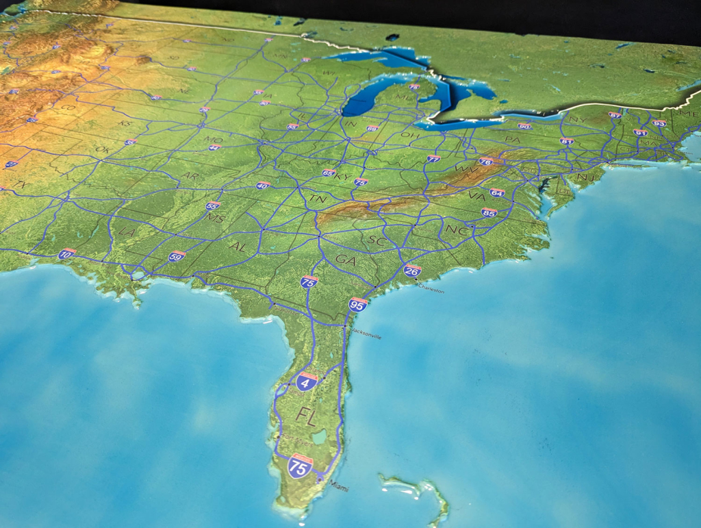 3D Map Of The United States - Whiteclouds | Create 3D Lanscape Map Of Usa