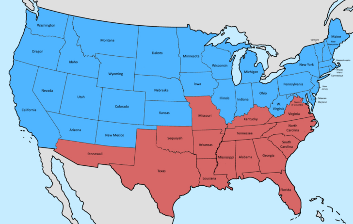 Map of USA During Civil War
