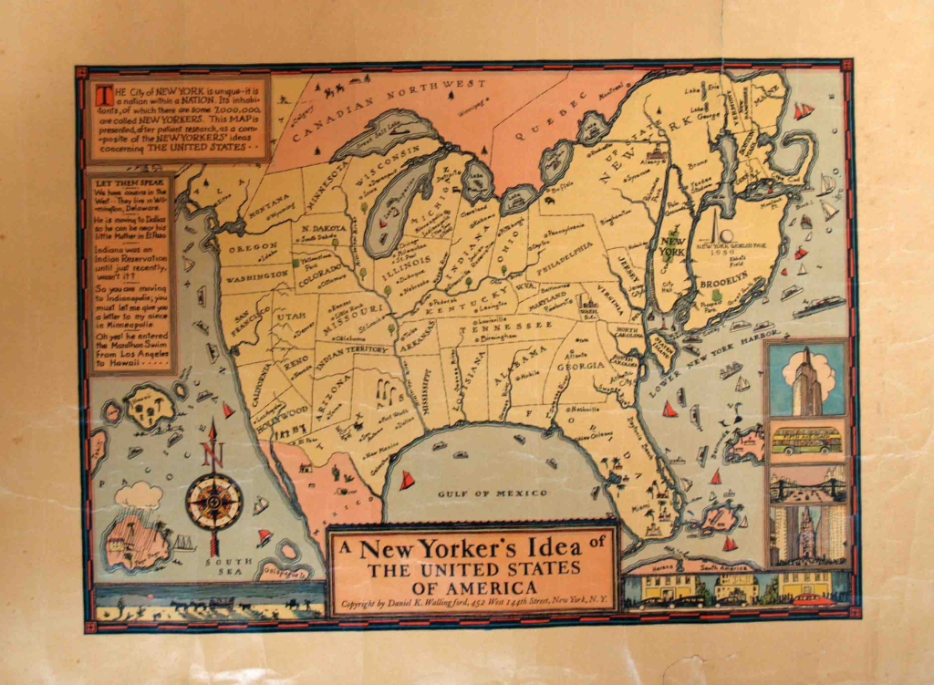 A New Yorker&amp;#039;S Idea Of The United States Of Americawallingford | New Yorkers Map of USA