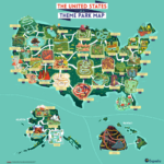 A Theme Park Map Of The United States | Expedia | Map Of Amusement Parks USA