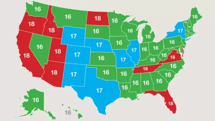 Age of Consent Map USA