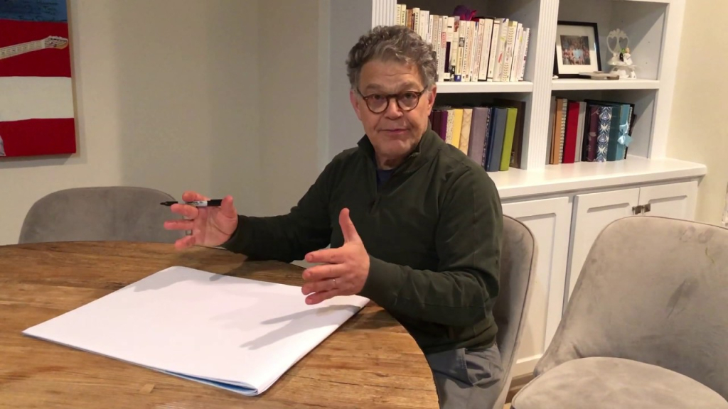 Al Franken Drawing A Map Of The United States From Memory | Al Franken Draws Map of USA