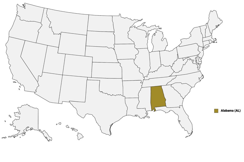 Alabama Counties Map | Mappr | Map of USA Showing Alabama