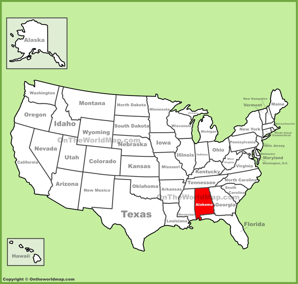 Alabama Location On The U.s. Map - Ontheworldmap | Map of USA Showing Alabama