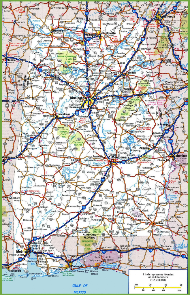 Alabama Road Map - Ontheworldmap | Road Map of Alabama USA