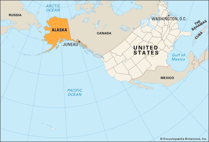 Map of USA and Alaska