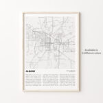 Albany Map Print, Albany Travel Map, Albany Wall Decor Art, Albany | Map Of Albany Georgia USA