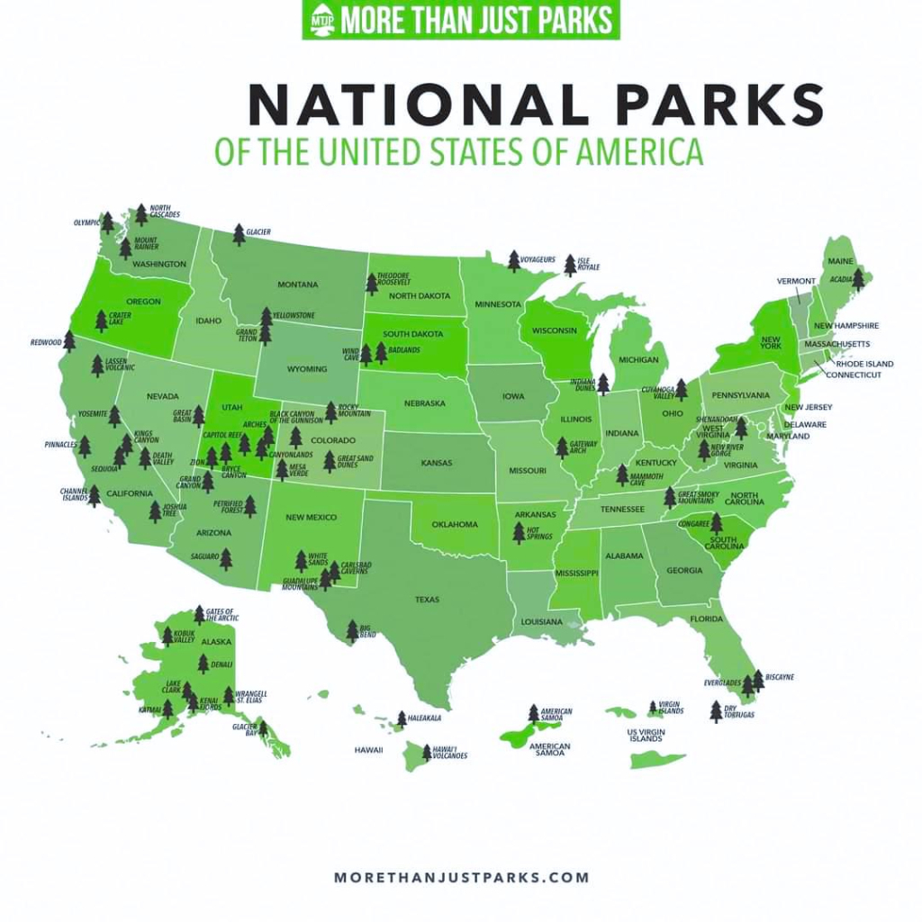 All The National Parks Of The Usa : R/Nationalpark | USA Map of National Parks