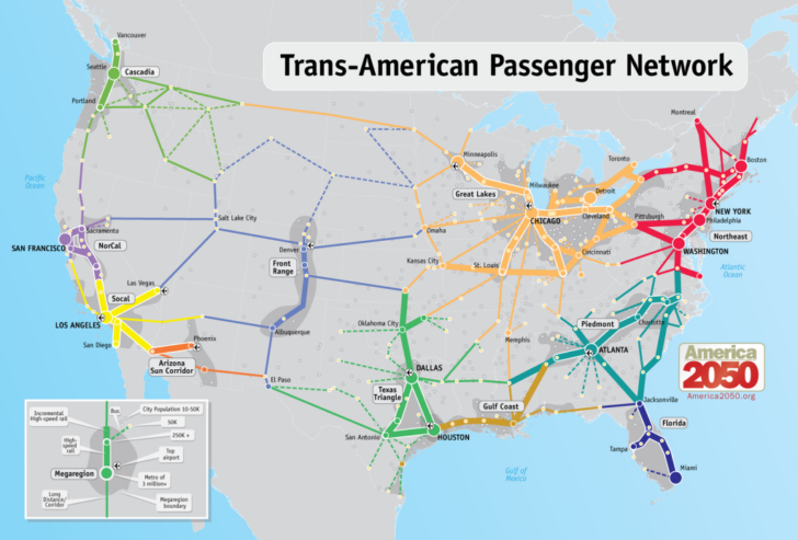 Passenger Train Map of USA