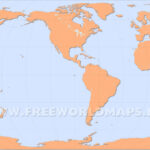 America Centric World Map | Map Of World With USA In Center