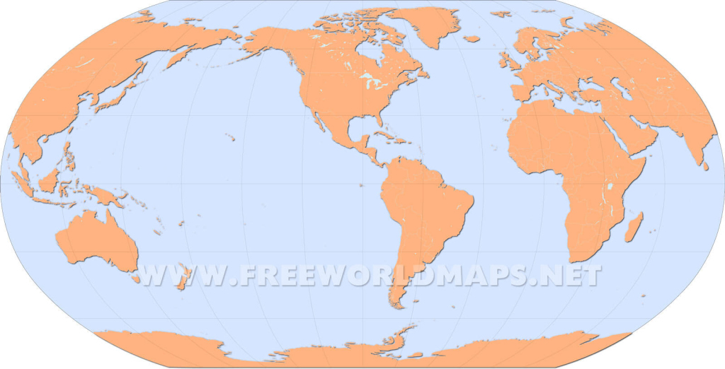 America Centric World Map | Map of World with USA in Center