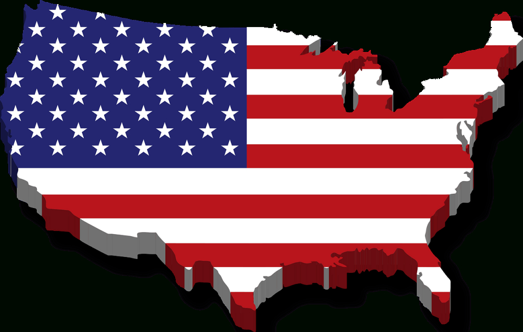 America Flag Map 3D Drop Shadow - Free Vector Clipart Images On | Map of USA with Flag