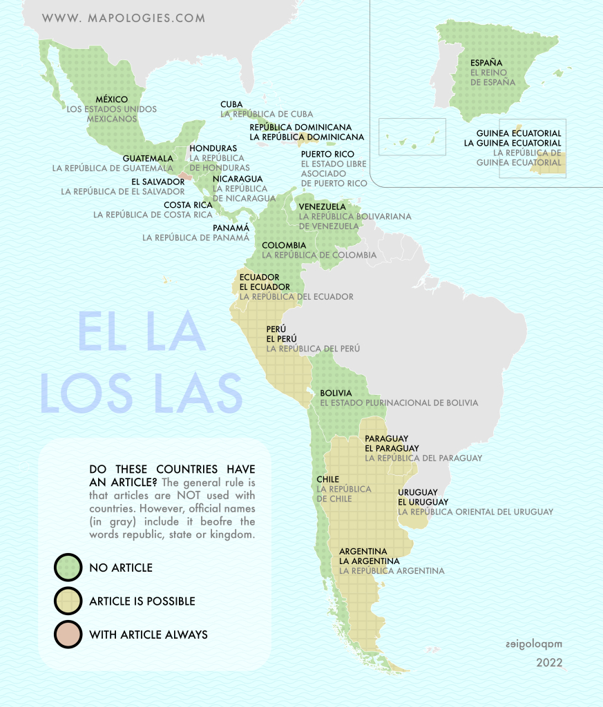America • M A P O L O G I E S | Map of USA in Spanish
