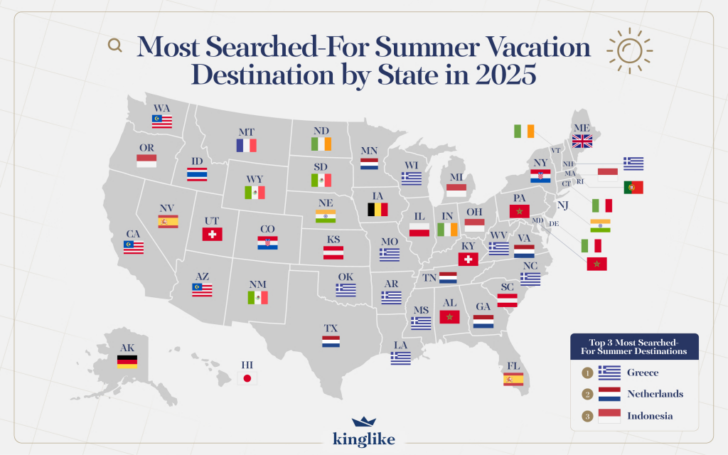 Map of USA Vacation Destinations