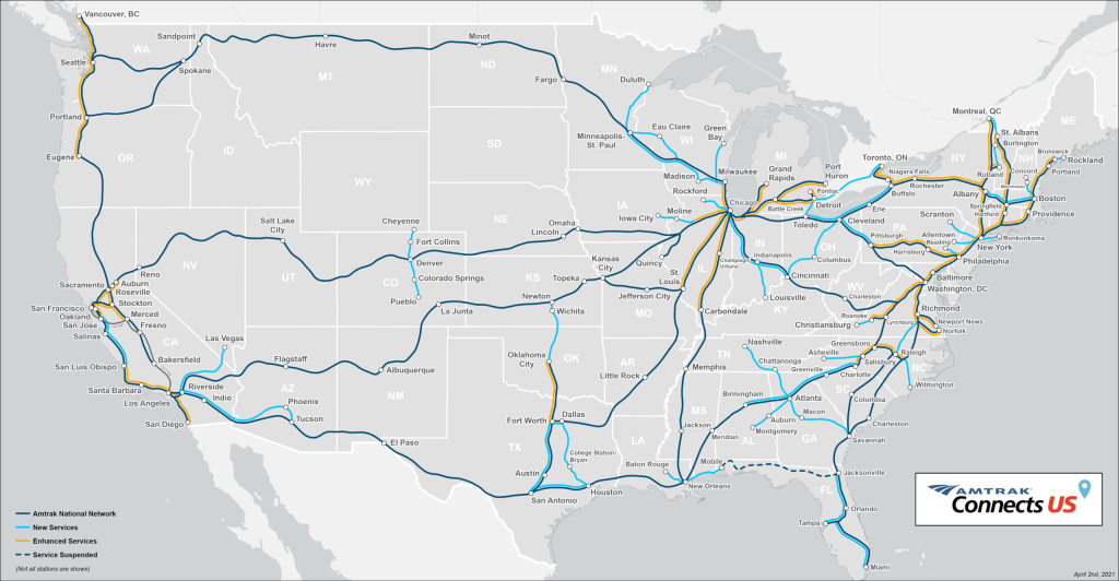 Amtrak Route Expansion Largely Depends On State Willingness To | Map Of Passenger Train Routes In Usa