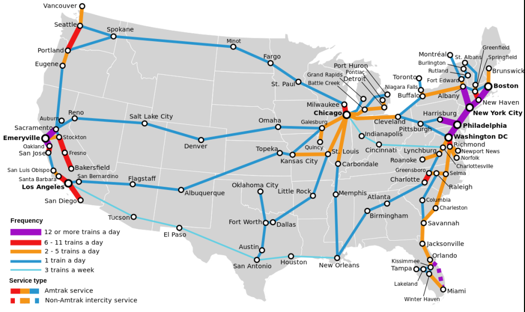 Amtrak – Wikipedia | Passenger Train Map of USA